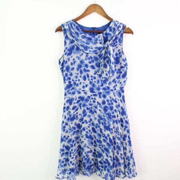 Anna Sui Sleeveless Silk Dress Blue Size 10 - Picture 1 of 9